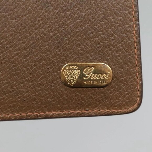 GUCCI Web Sherry Line Day Planner Cover Leather Red Brown Green Auth - Picture 15 of 16